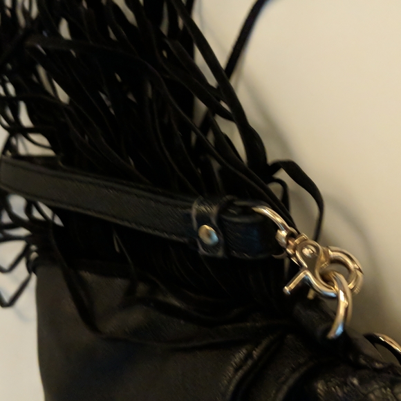 Leather Fringe Fold Over Clutch - Picture 11 of 12